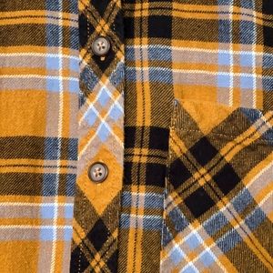 Mustard plaid crop top button down